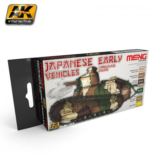 AK Interactive MENG MC809 JAPANESE EARLY VEHICLES CAMOUFLAGE COLORS Acrylic MC809